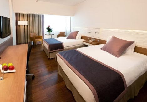 Two Double Beds City View