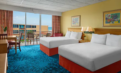 Boulevard View w/ Balcony 2 Double Beds