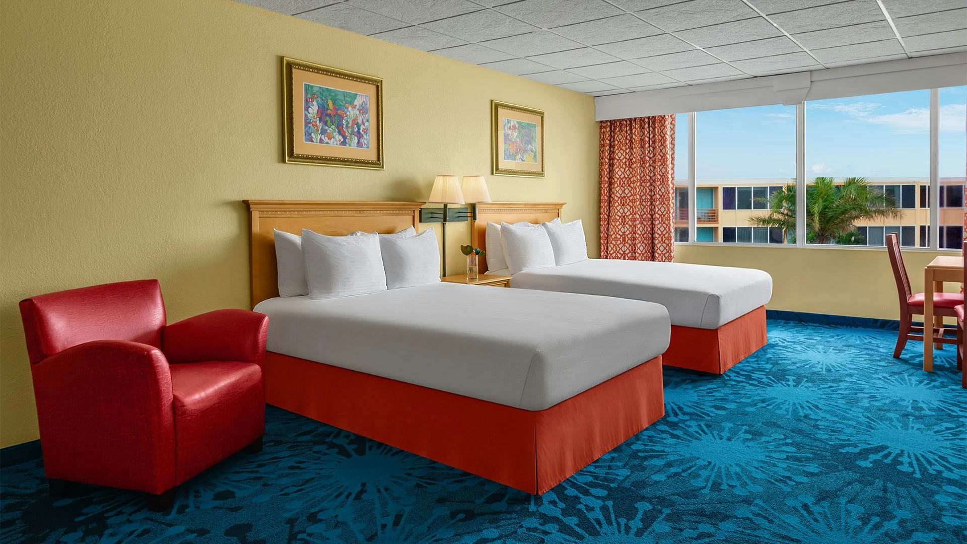 Pool View 2 Double Beds