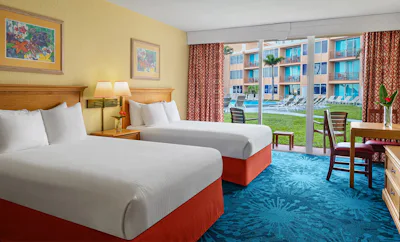 Pool View w/ Patio 2 Double Beds