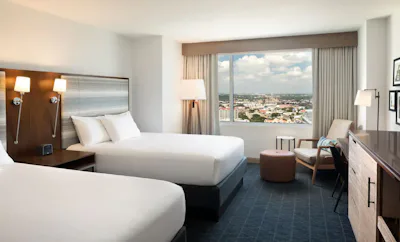 2 Double Beds with Accessible Shower