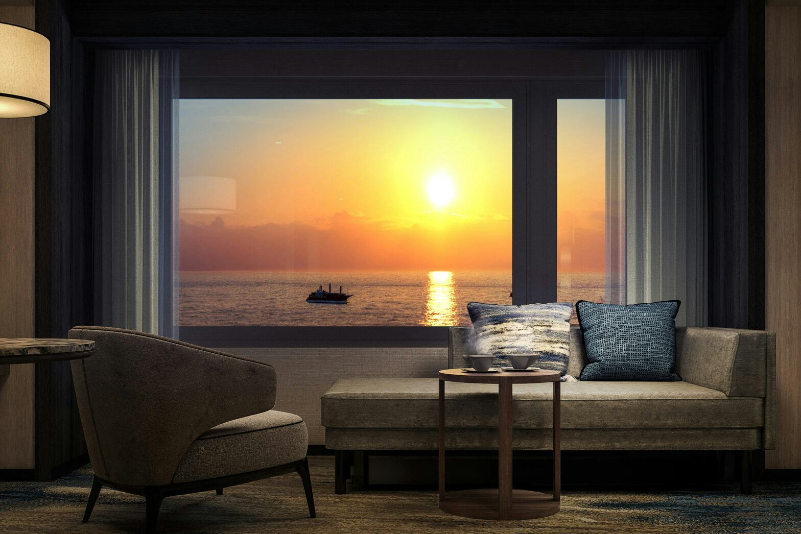 2 Twin Beds Ocean Sunset View Deluxe