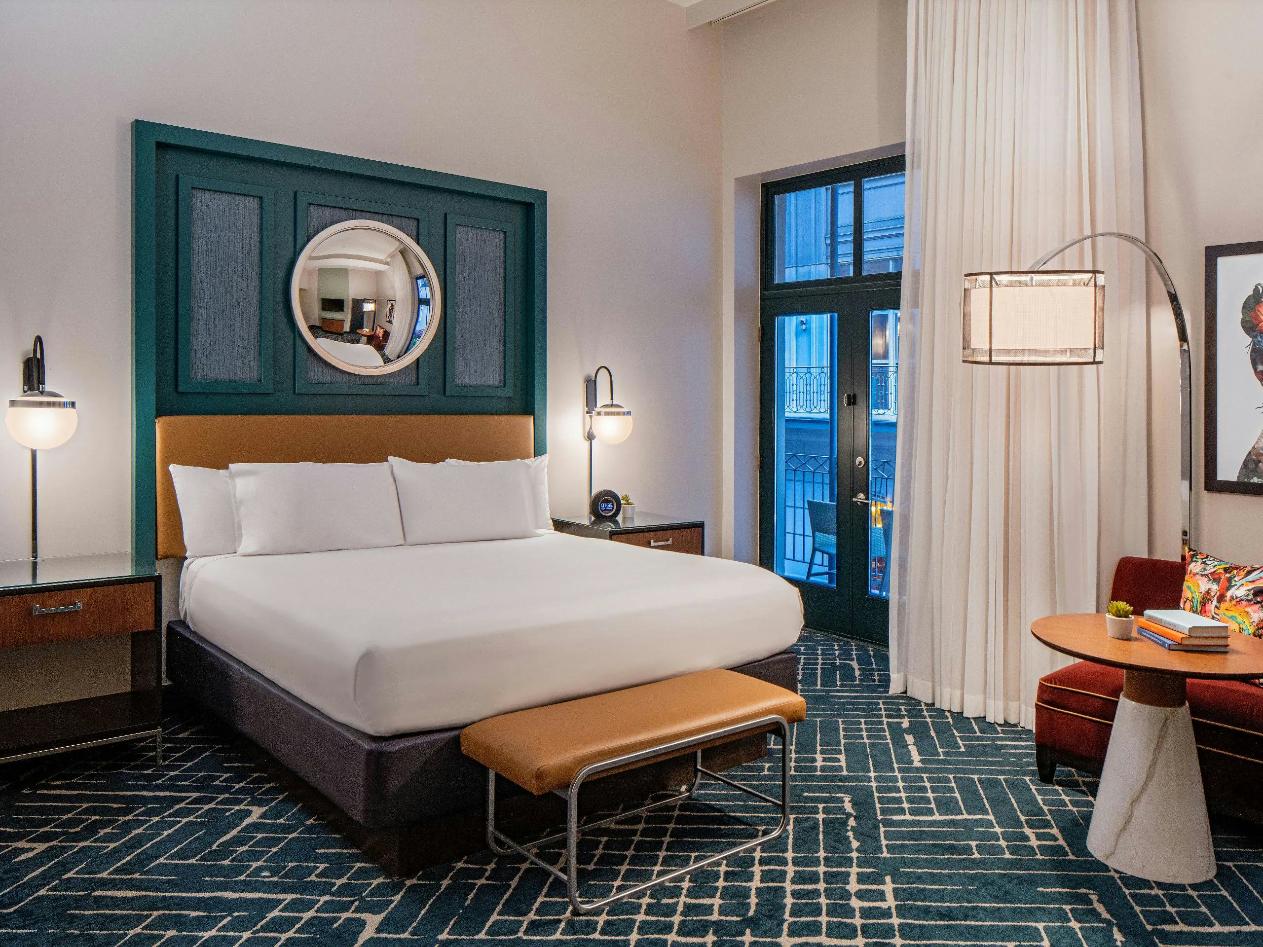 1 King Bed Bourbon Street View with Balcony