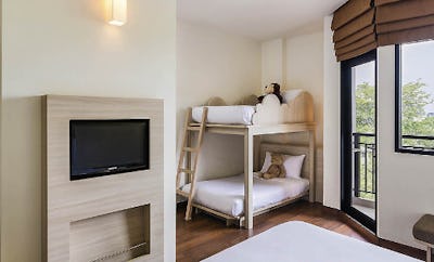 Family Room with 1 Double and 1 Bunk Bed