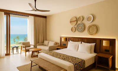 Deluxe, King or Twin Bed, Partial Ocean View