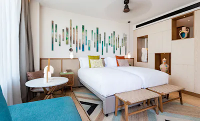 Twin Beds with Balcony