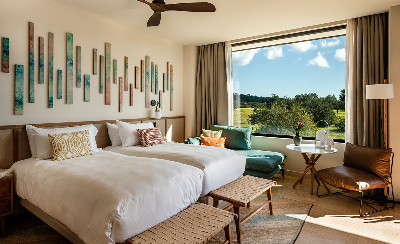 Twin Beds with Balcony & Resort View