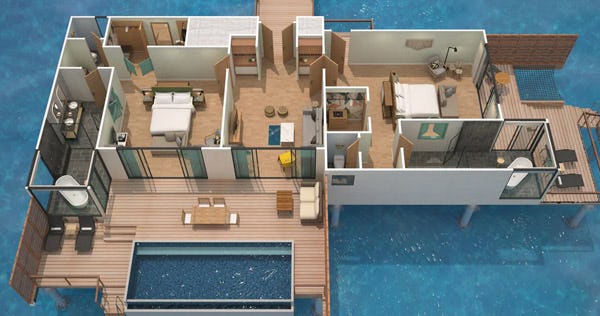 2 Bedroom Overwater Pool