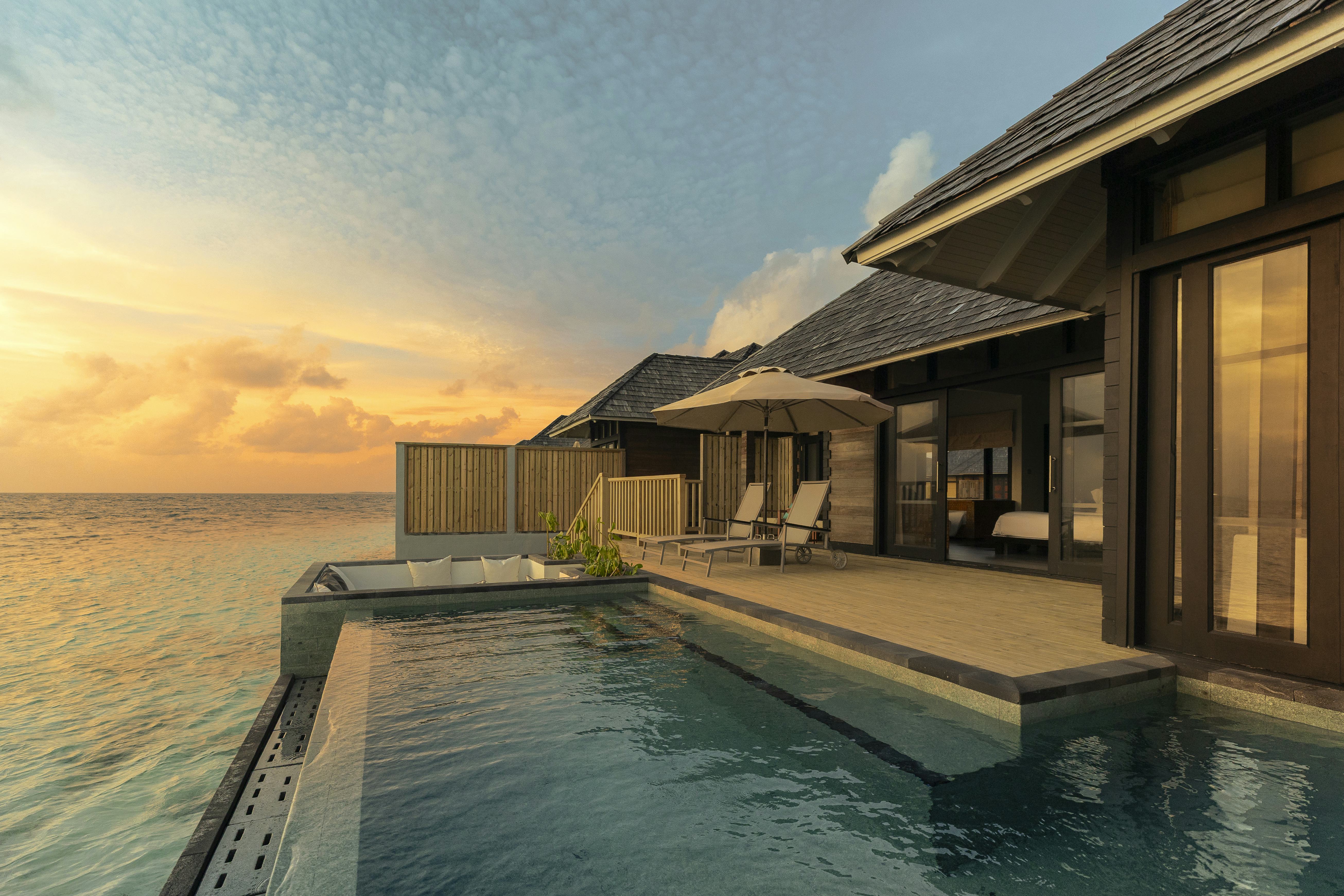 Sunset Horizon Water Villa with pool