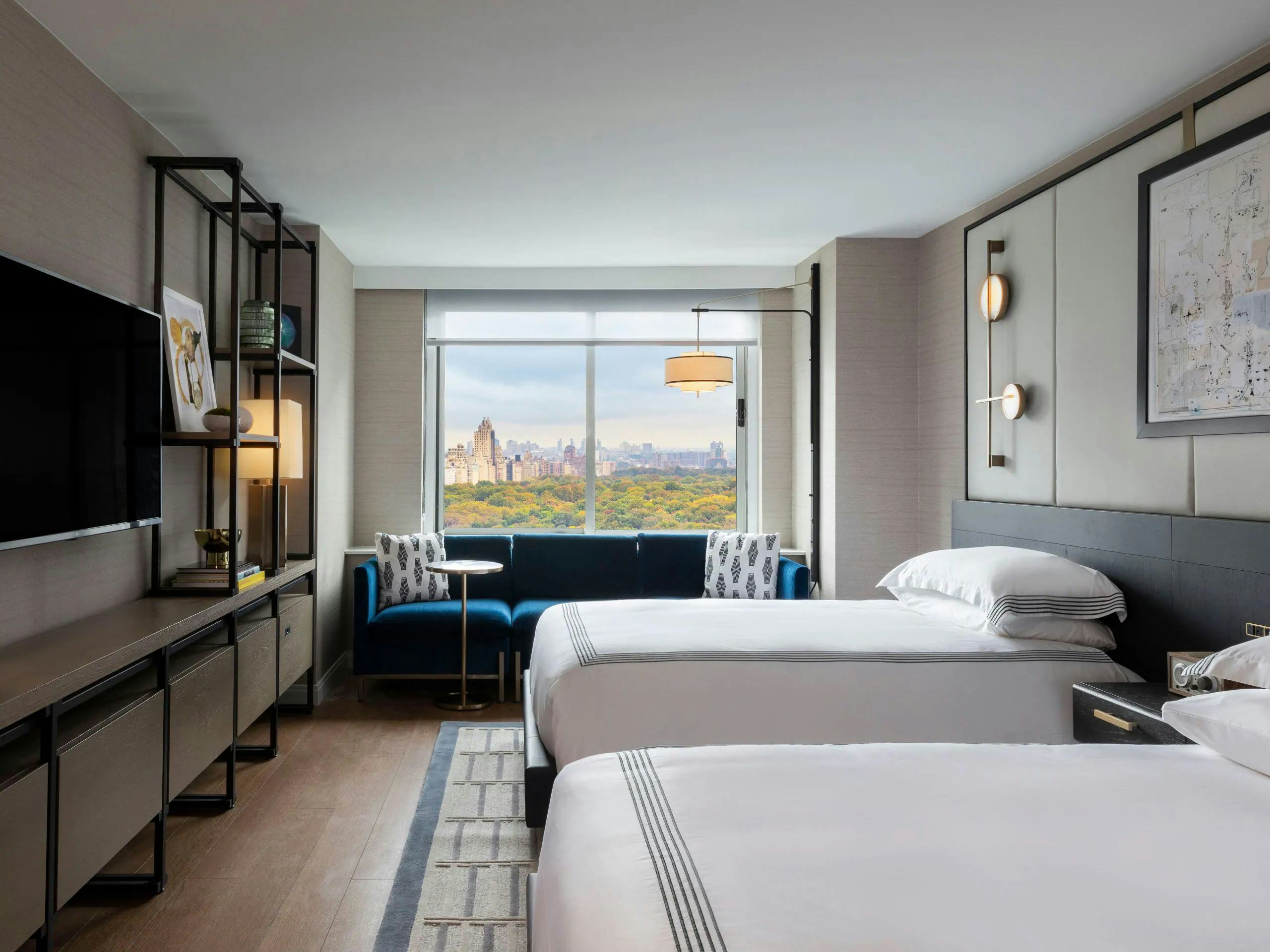 2 Double Beds, Central Park View, High Floor, Lounge Access