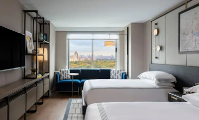 2 Double Beds, Central Park View, High Floor, Lounge Access