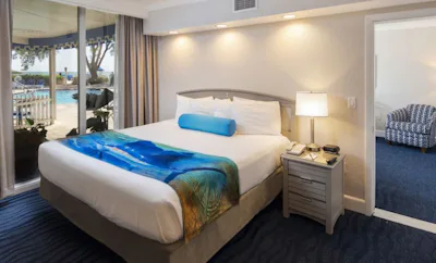 Gulf Front View Two Bedroom Suite 1 King and 2 Double Beds